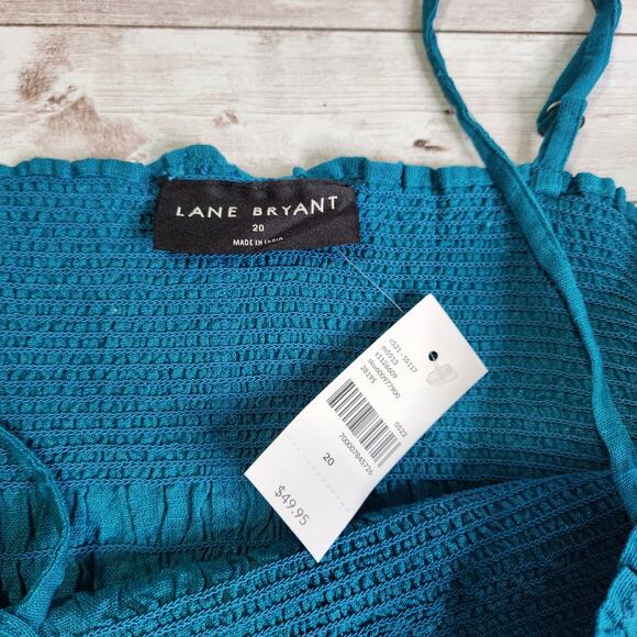 Lane Bryant Square-Neck Smocked Bodice Babydoll Top Size 20 NWT - Picture 4 of 5